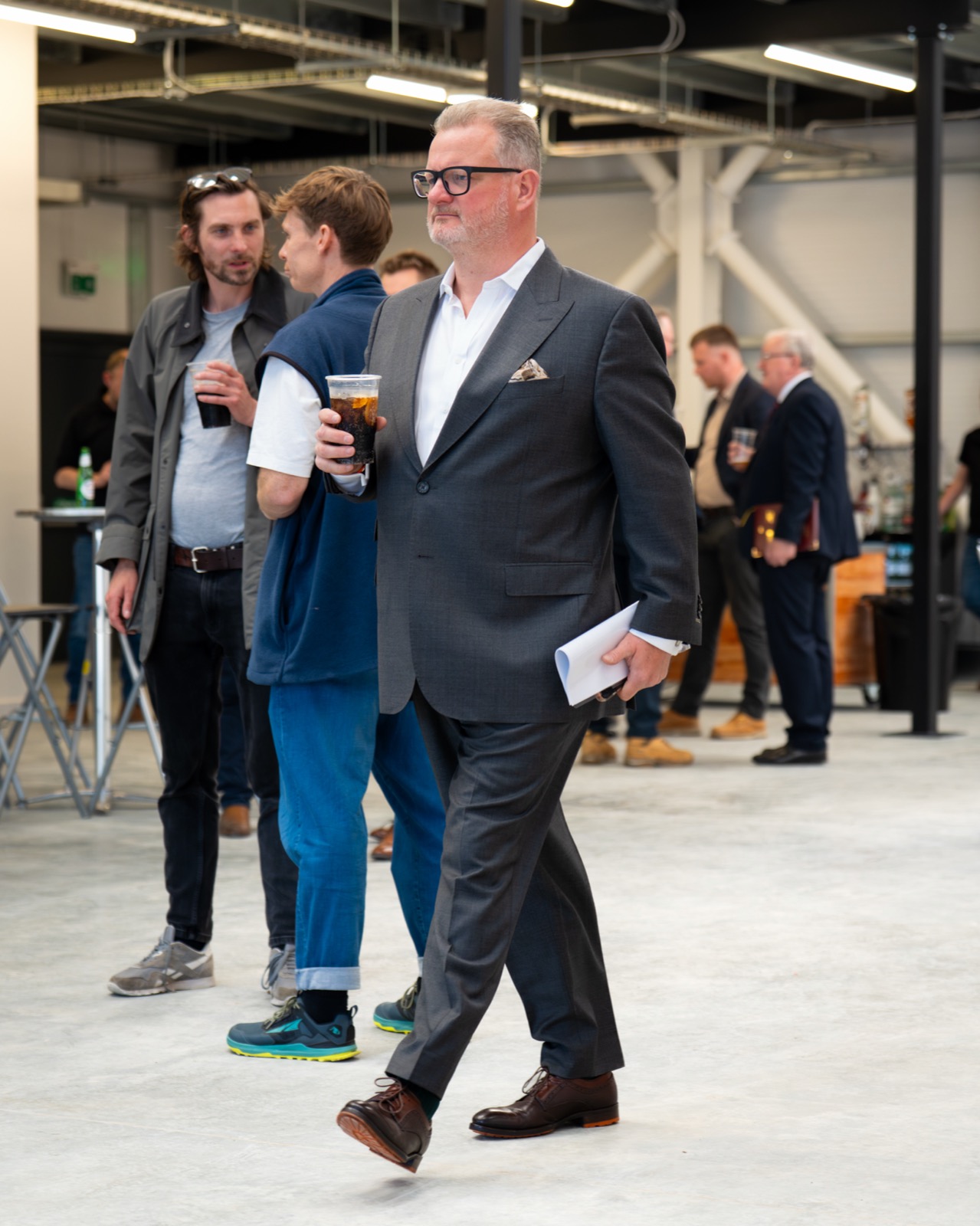 John O'Neill walking through the new Engine Works Park units